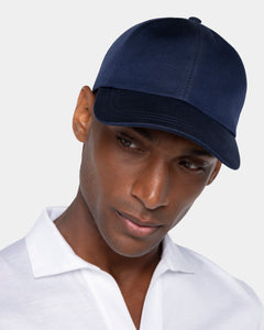 Cappellino da Baseball tinta unita Blu Lino Seta | Filatori