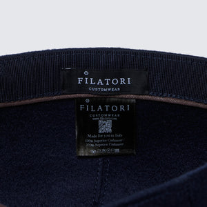 Cappellino da Baseball tinta unita Blu 100% Puro Cashmere | Filatori