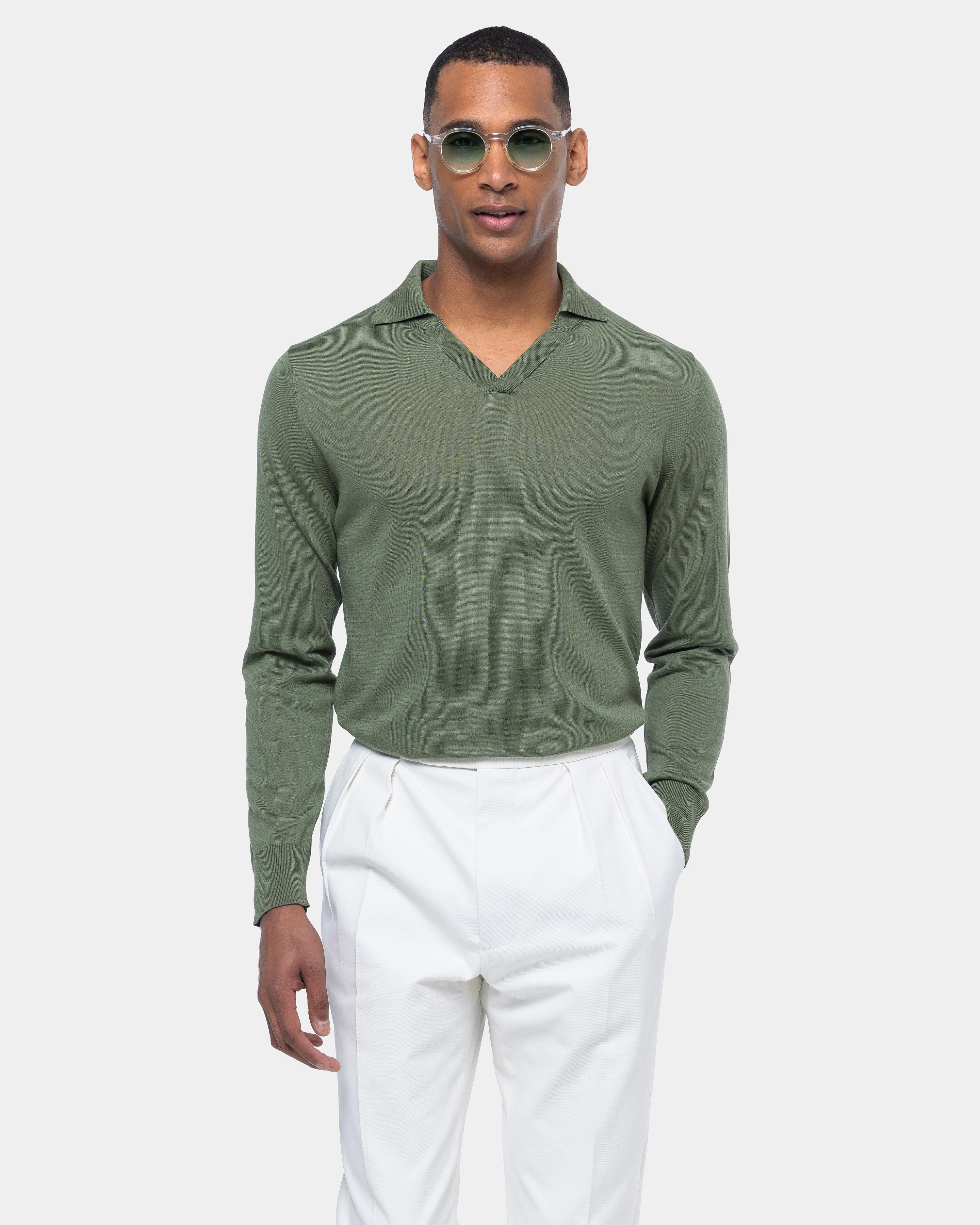 Buttonless polo shirt online