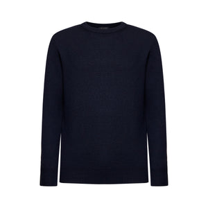 Blue Long Sleeved Crewneck Knitwear in Wool Cashmere | Filatori