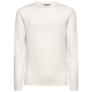 Off White Long Sleeved Crewneck Knitwear in Wool Cashmere | Filatori