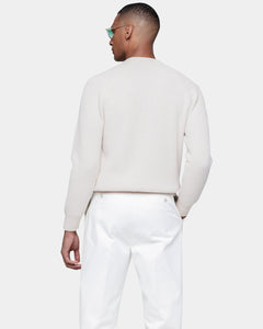 Meringue Long Sleeve Crewneck in Super 100's Carded Wool | Filatori