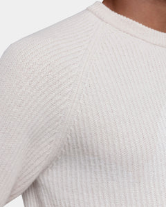 Meringue Long Sleeve Crewneck in Super 100's Carded Wool | Filatori