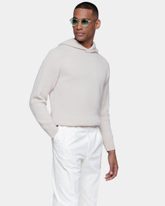 Meringue Long Sleeve Hoodie in Super 100's Carded Wool | Filatori