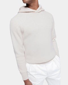 Meringue Long Sleeve Hoodie in Super 100's Carded Wool | Filatori