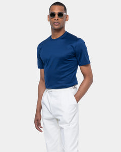 Blue Marine Short Sleeve T-Shirt 100% Egyptian Cotton | Filatori 