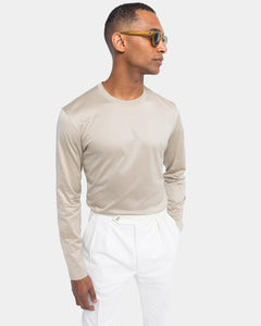 Sand Long Sleeved T-Shirt 100% Egyptian Cotton | Filatori 