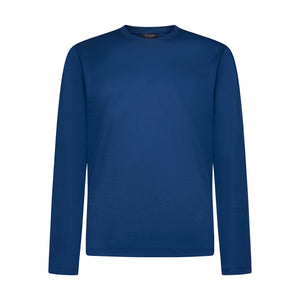 Blue Marine Long Sleeve T-Shirt 100% Ultra-fine Supima Cotton | Filatori 