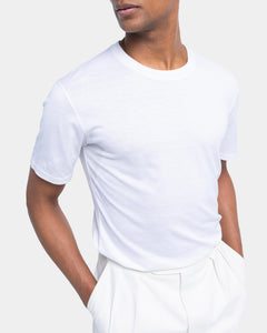 White Soft Short Sleeve T-Shirt Silk Cotton | Filatori 