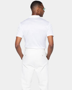 White Short Sleeve Buttonless Polo 100% Egyptian Cotton | Filatori