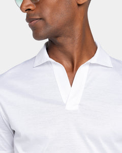 White Short Sleeve Buttonless Polo 100% Egyptian Cotton | Filatori