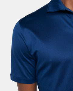Blue Marine Short Sleeve Buttonless Polo 100% Egyptian Cotton | Filatori