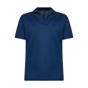 Blue Marine Short Sleeve Buttonless Polo 100% Egyptian Cotton | Filatori