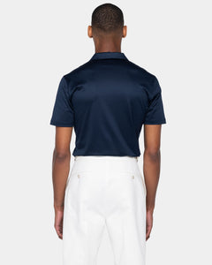 Blue Short Sleeve Buttonless Polo 100% Egyptian Cotton | Filatori