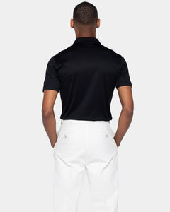 Black Short Sleeve Buttonless Polo 100% Egyptian Cotton | Filatori