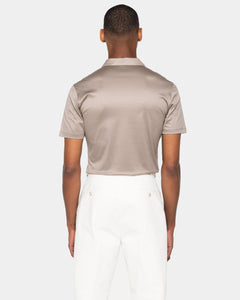 Taupe Short Sleeve Buttonless Polo 100% Egyptian Cotton | Filatori