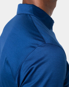 Polo mezza zip manica lunga tinta unita Blu Marino 100% Cotone egiziano | Filatori