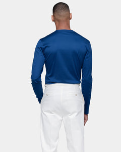 Blue Marine Long Sleeve T-Shirt 100% Ultra-fine Supima Cotton | Filatori 