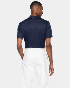 Blue Short Sleeve T-Shirt 100% Masters of Linen | Filatori 