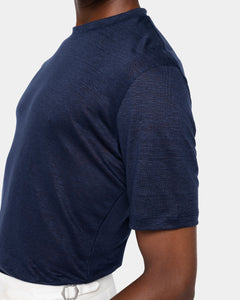 Blue Short Sleeve T-Shirt 100% Masters of Linen | Filatori 
