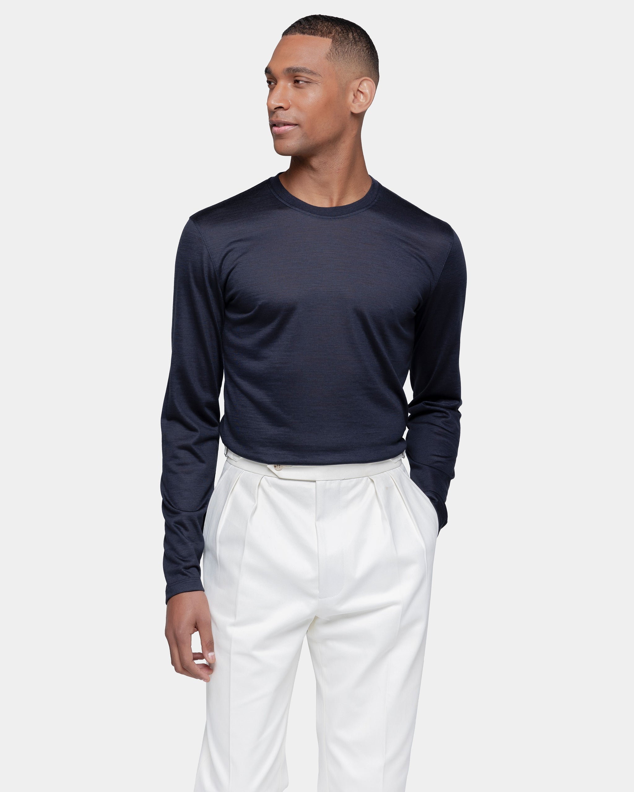 Blue Tech Long Sleeve T-Shirt Wool | Filatori 